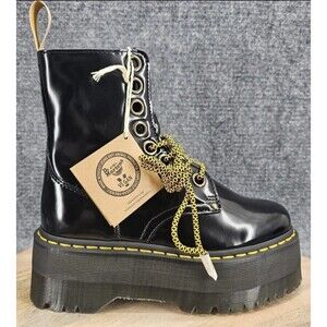 New Dr. Martens Jadon Max Women's Size 7 Black Vegan Combat Platform Boots DOC